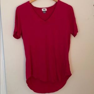 magenta top